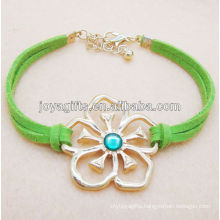 2014 new Hand bands leather bracelet Hand bands leather bracelet with flower shape alloy